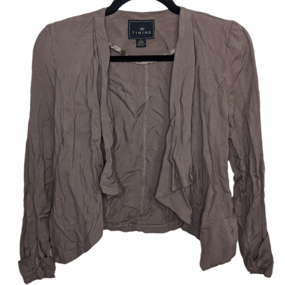 Timing Light Brown/Tan Cardigan Size S 🌿